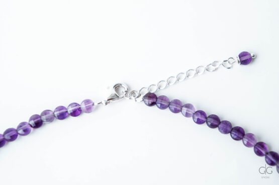 Amethyst stone necklace with 925 silver - GG UNIQUE