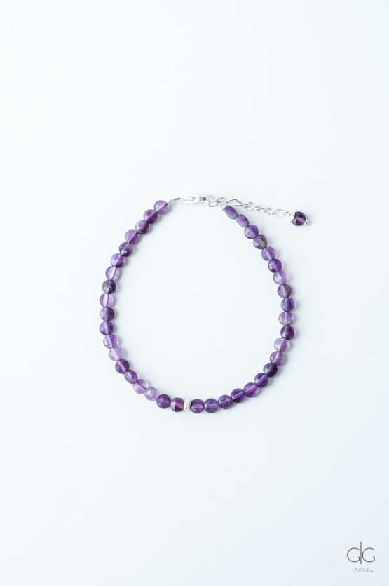 Amethyst stone bracelet with 925 silver - GG UNIQUE