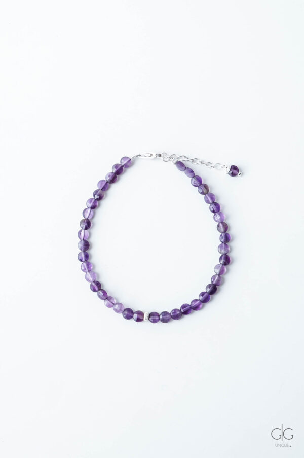 Amethyst stone bracelet with 925 silver - GG UNIQUE
