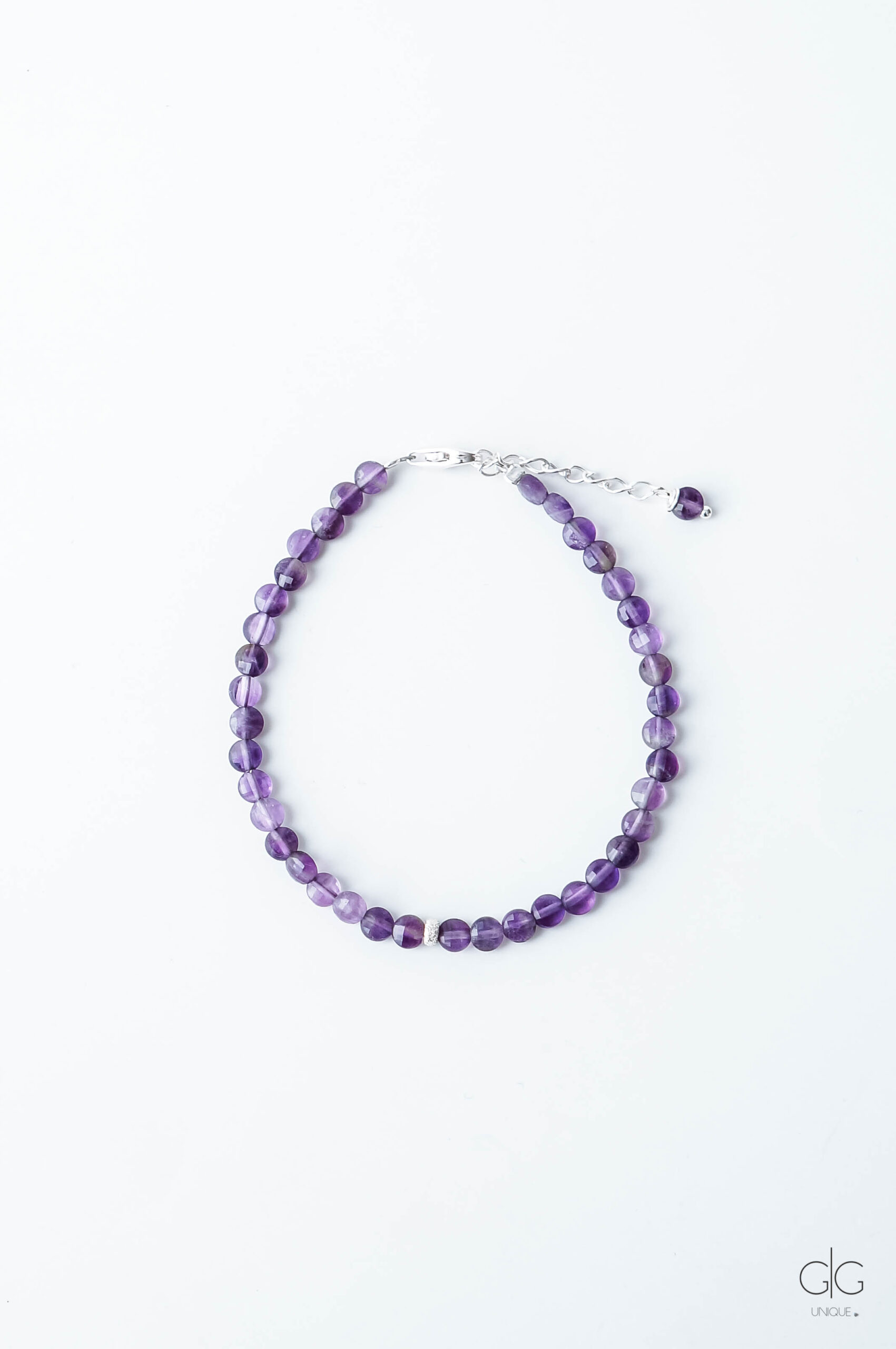 Amethyst stone bracelet with 925 silver - GG UNIQUE