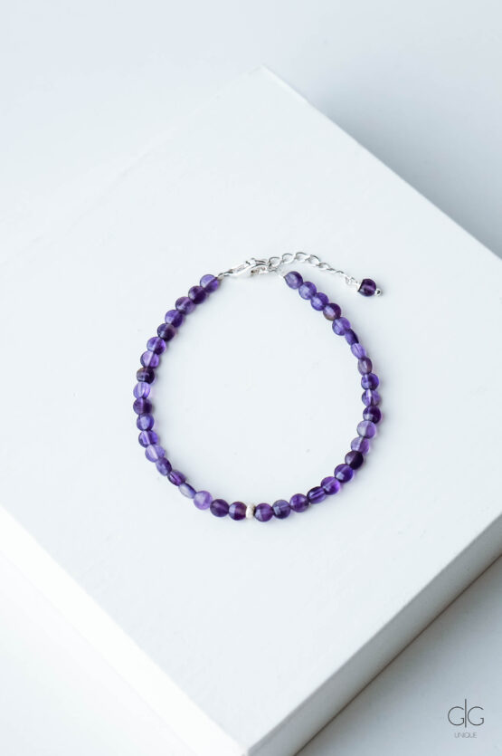 Amethyst stone bracelet with 925 silver - GG UNIQUE