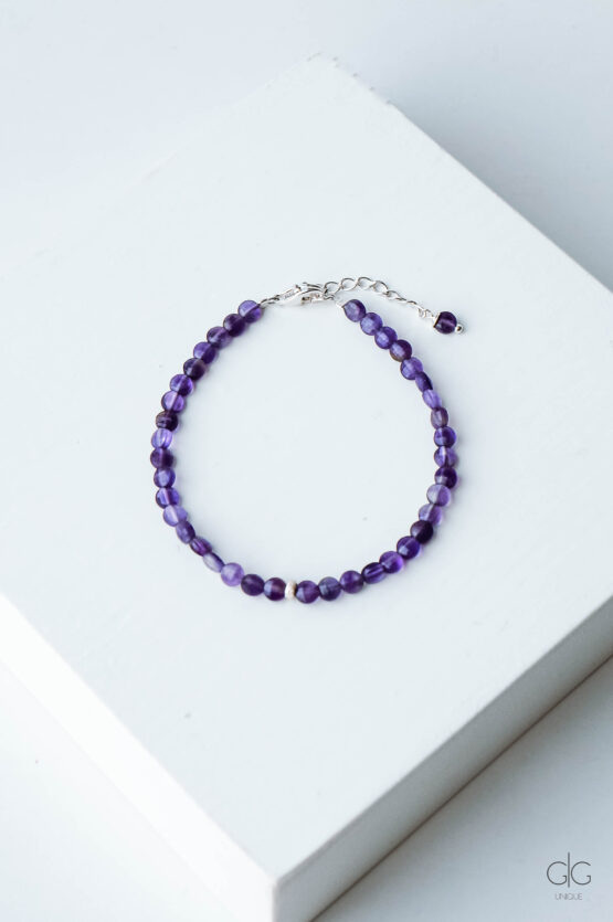 Amethyst stone bracelet with 925 silver - GG UNIQUE