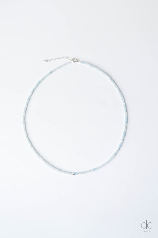 aquamarine stone necklace with 925 silver - GG UNIQUE