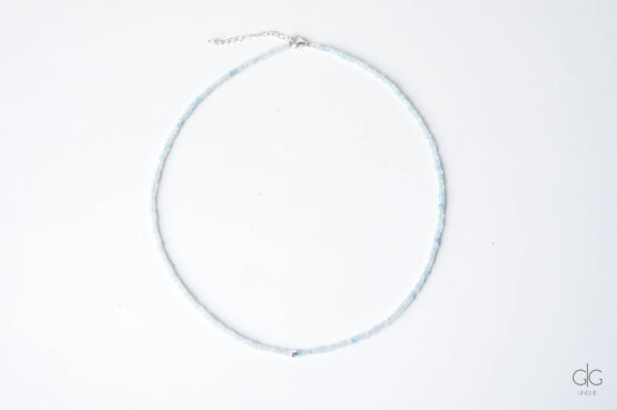 aquamarine stone necklace with 925 silver - GG UNIQUE