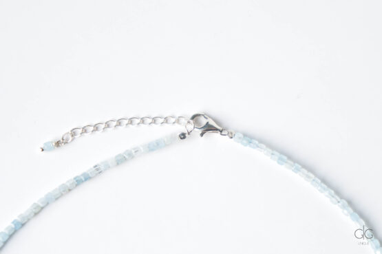 aquamarine stone necklace with 925 silver - GG UNIQUE