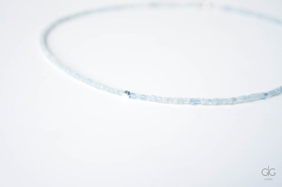 aquamarine stone necklace with 925 silver - GG UNIQUE
