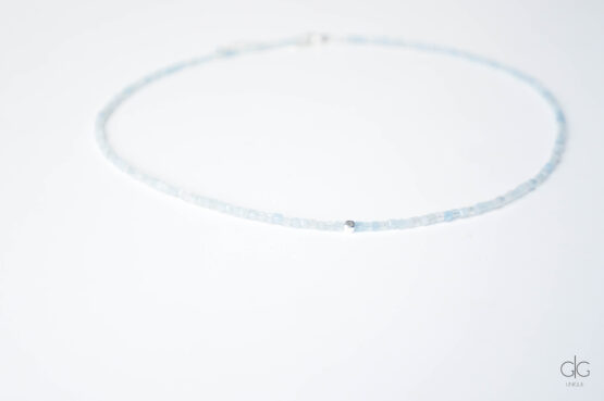 aquamarine stone necklace with 925 silver - GG UNIQUE