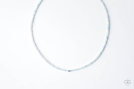 aquamarine stone necklace with 925 silver - GG UNIQUE
