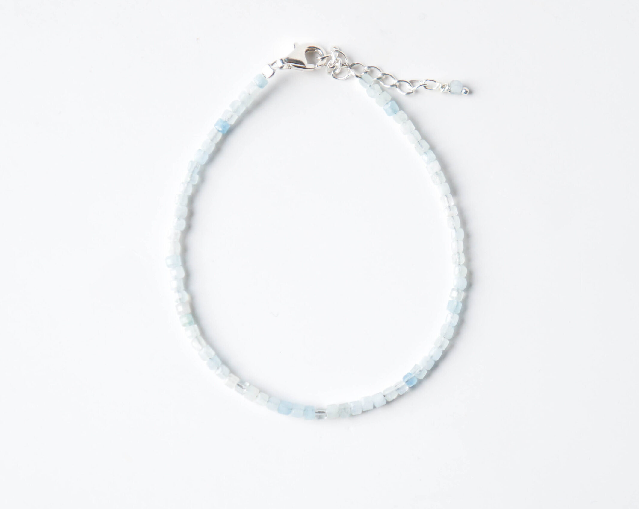 aquamarine stone bracelet with 925 silver - GG Unique