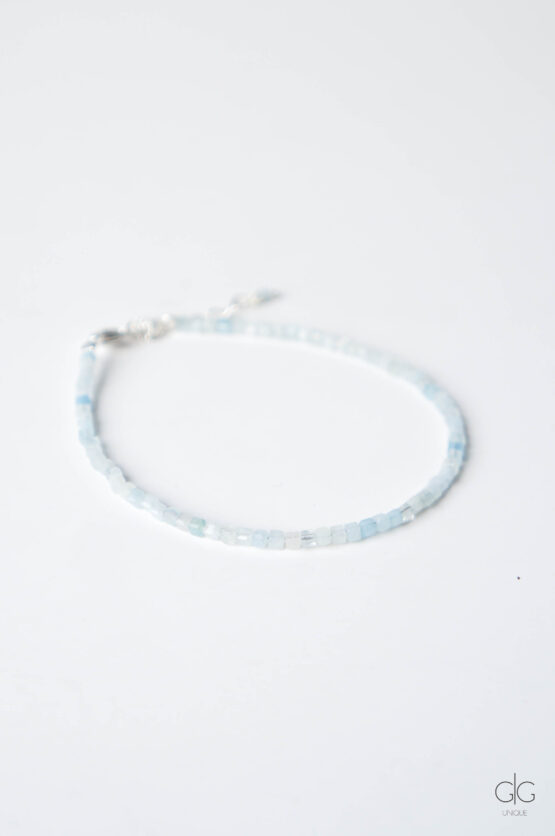 aquamarine stone bracelet with 925 silver - GG Unique