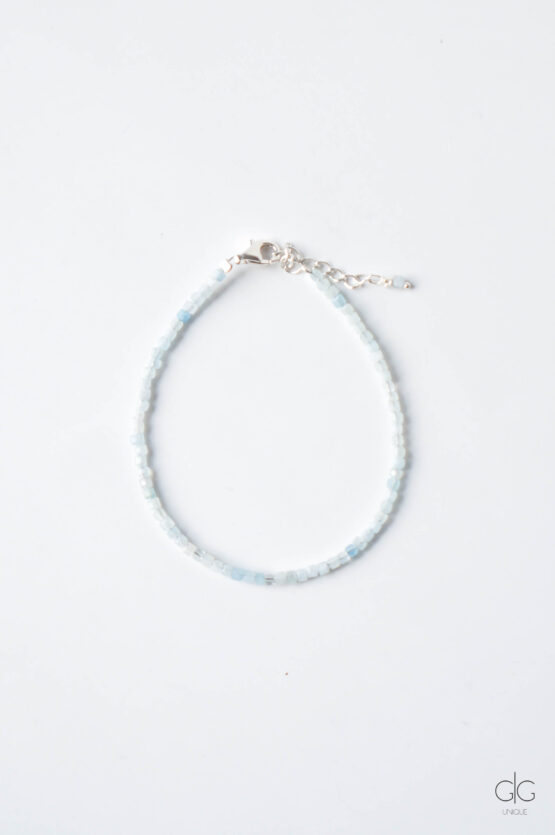 aquamarine stone bracelet with 925 silver - GG Unique