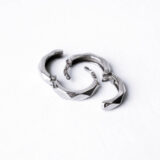 Unisex 925 rhodium silver hoop earrings - GG UNIQUE