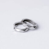 Unisex 925 rhodium silver hoop earrings - GG UNIQUE