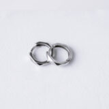 Unisex 925 rhodium silver hoop earrings - GG UNIQUE