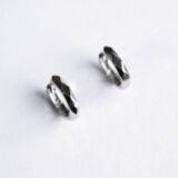 Unisex 925 rhodium silver hoop earrings - GG UNIQUE