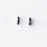 Unisex 925 rhodium silver hoop earrings - GG UNIQUE