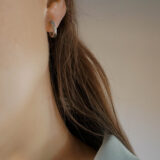 Unisex 925 rhodium silver hoop earrings - GG UNIQUE