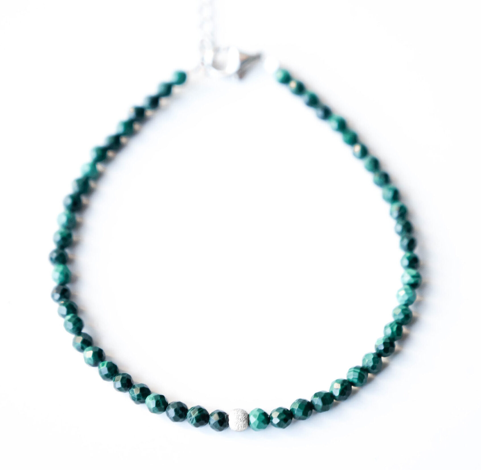 Malachite stone bracelet with 925 silver - GG UNIQUE