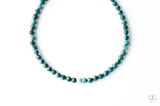 Malachite stone bracelet with 925 silver - GG UNIQUE