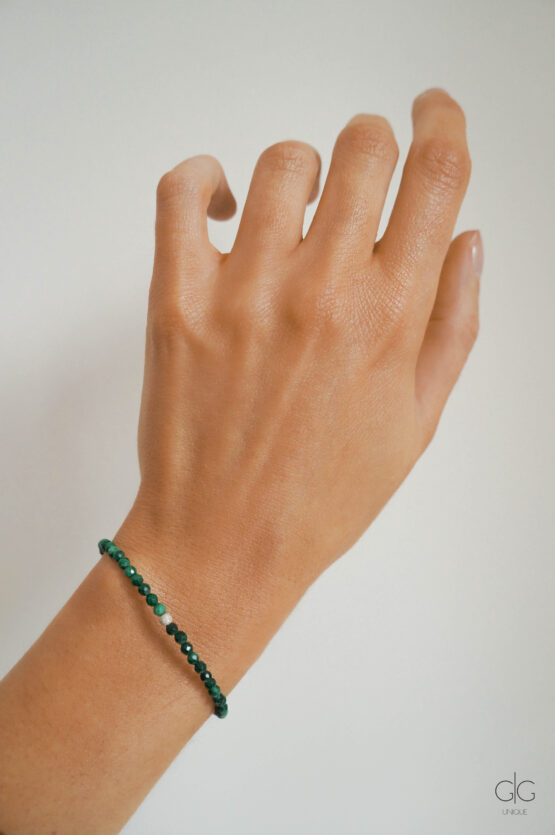 Malachite stone bracelet with 925 silver - GG UNIQUE