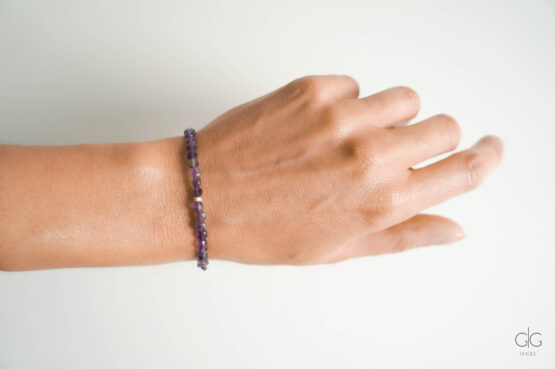 Amethyst stone bracelet with 925 silver - GG UNIQUE