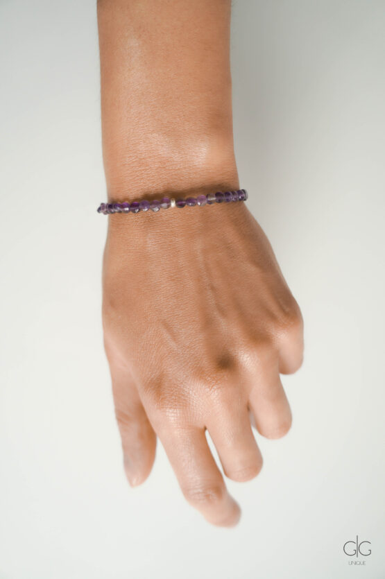 Amethyst stone bracelet with 925 silver - GG UNIQUE