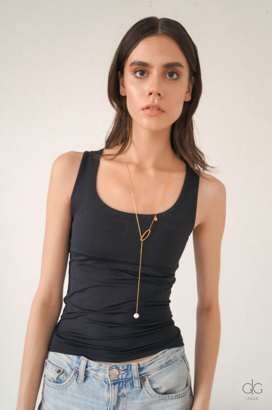 Long gold-plated stainless steel necklace - GG UNIQUE