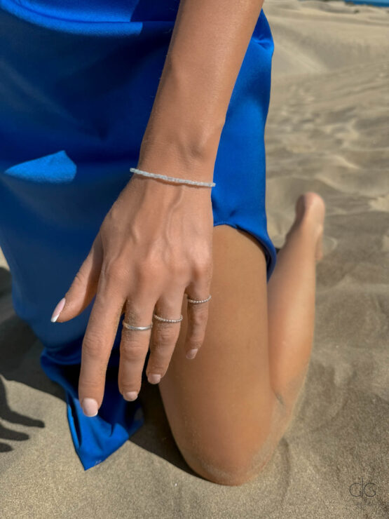 aquamarine stone bracelet with 925 silver - GG Unique