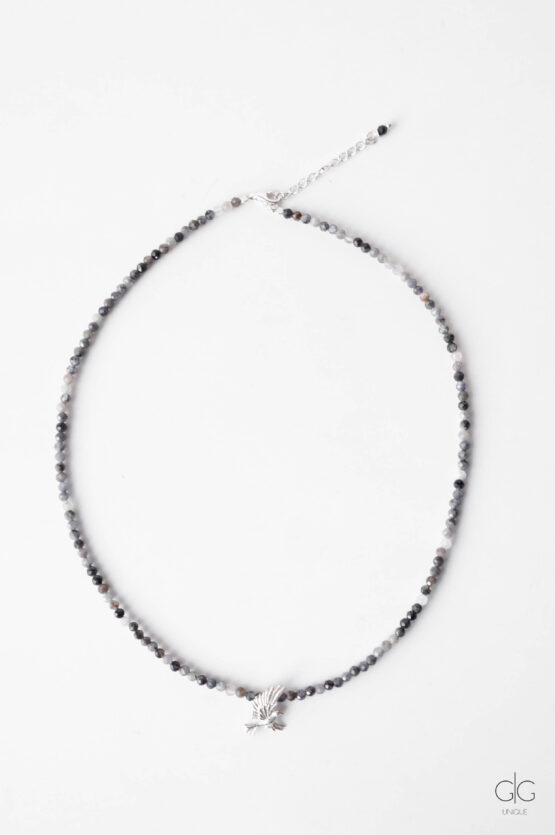 Tanzanite stone necklace with 925 silver bird pendant - GG UNIQUE