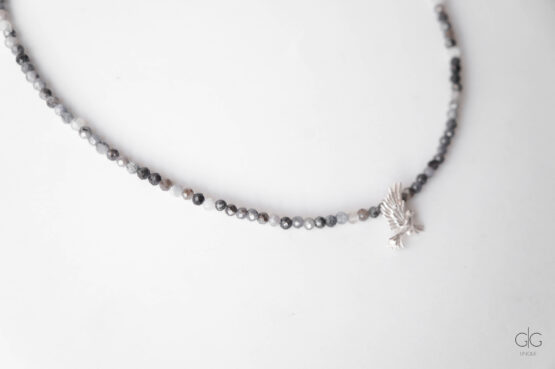 Tanzanite stone necklace with 925 silver bird pendant - GG UNIQUE