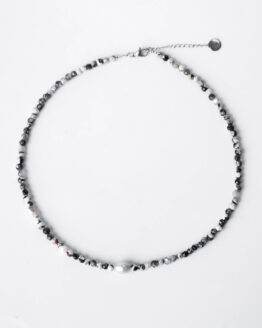 Agate stone necklace with a freshwater pearl - GG UNIQUE