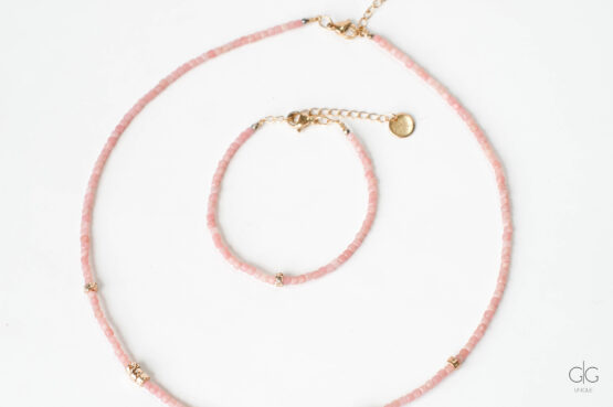 Pink Opal Stone Necklace - GG UNIQUE