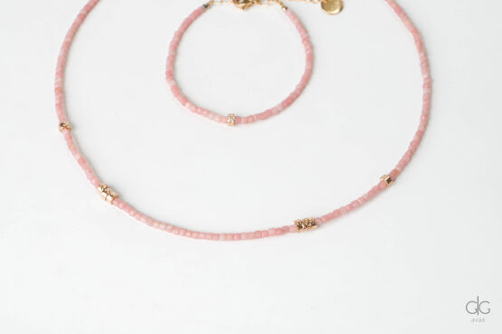 Pink Opal Stone Necklace - GG UNIQUE