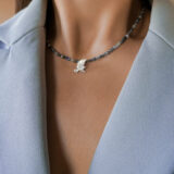 Tanzanite stone necklace with 925 silver bird pendant - GG UNIQUE