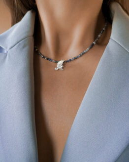 Tanzanite stone necklace with 925 silver bird pendant - GG UNIQUE