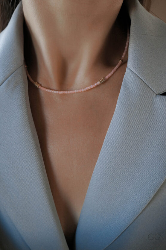 Pink Opal Stone Necklace - GG UNIQUE