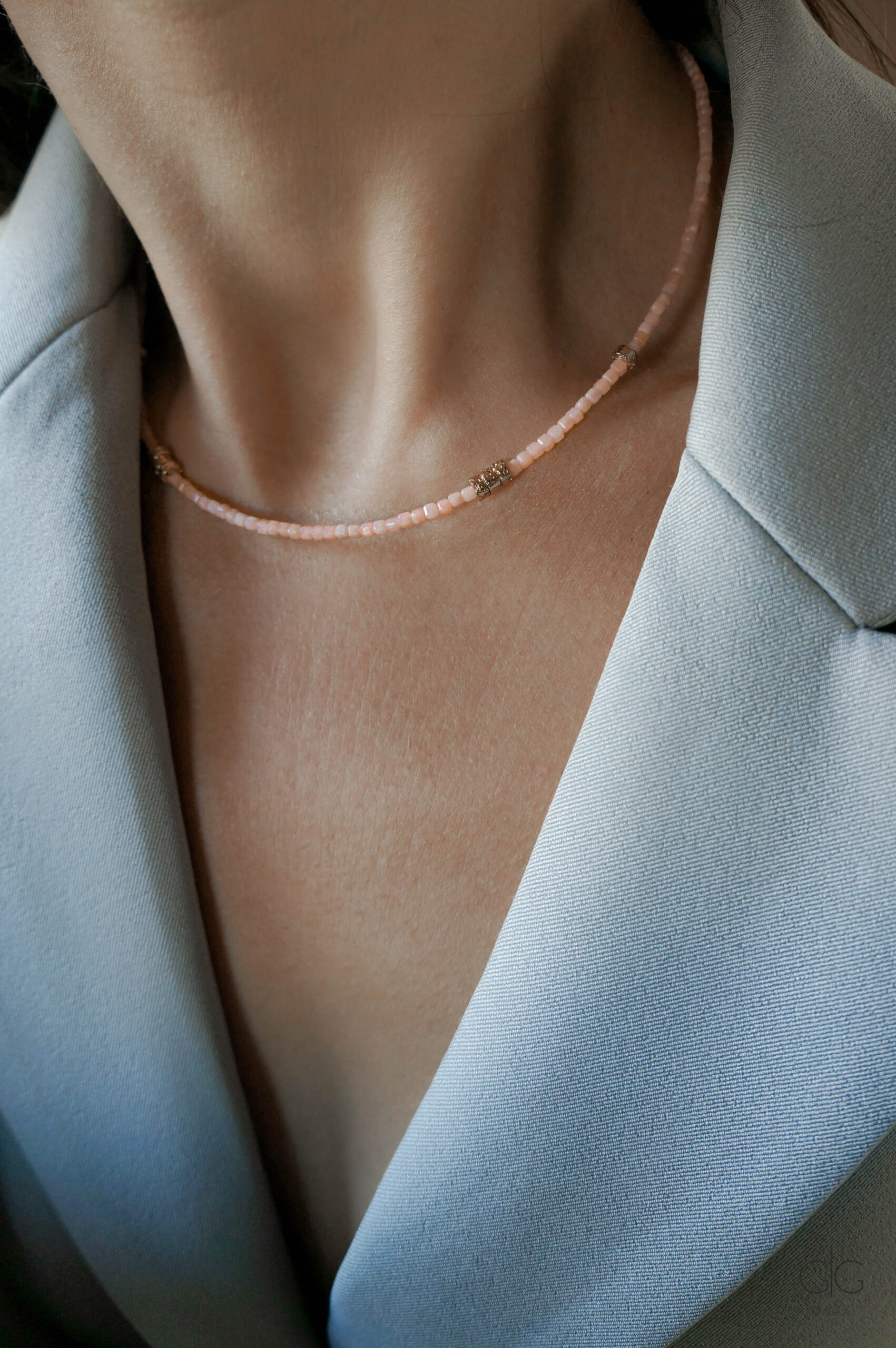 Pink Opal Stone Necklace - GG UNIQUE