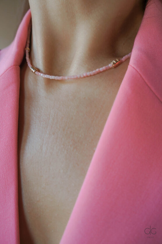 Pink Opal Stone Necklace - GG UNIQUE
