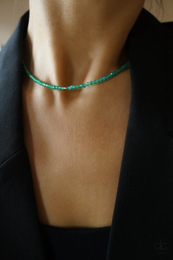 Green Agate Stone Necklace - GG UNIQUE