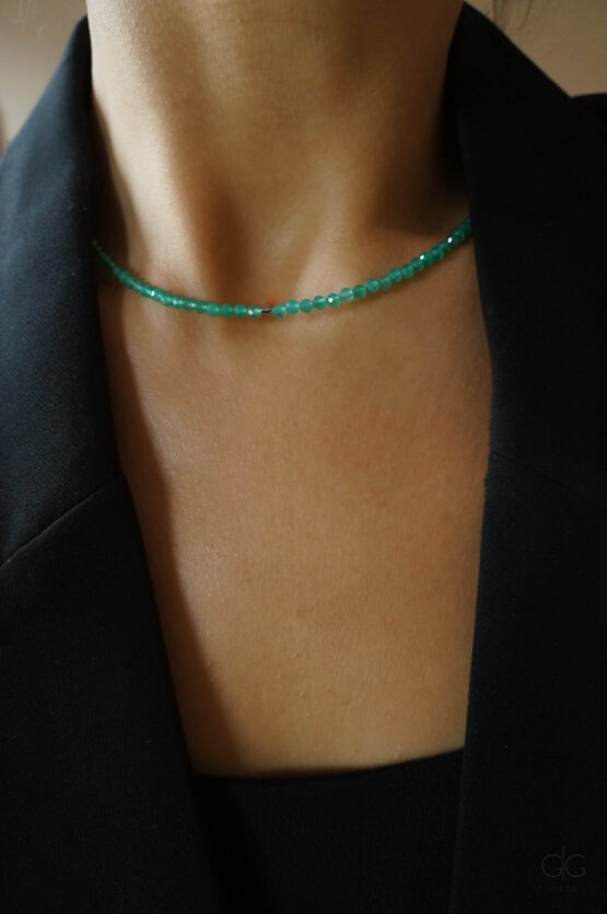 Green Agate Stone Necklace - GG UNIQUE