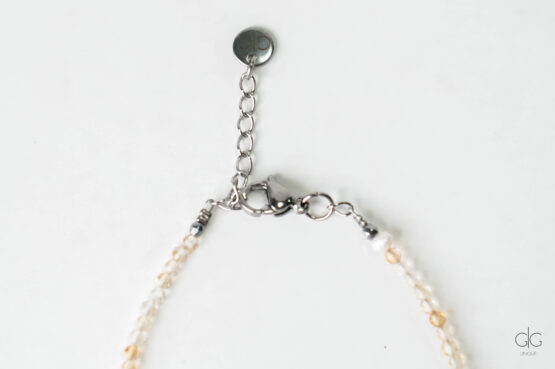 Citrine Stone Bracelet with Freshwater Pearl - GG UNIQUE