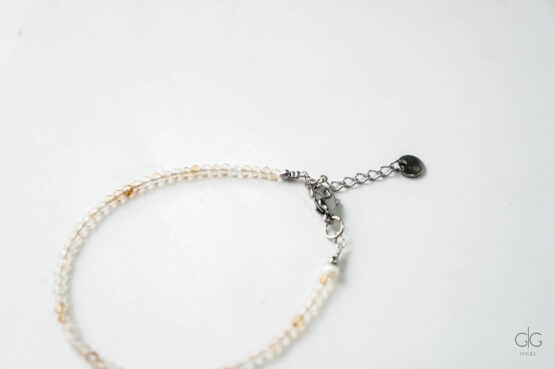 Citrine Stone Bracelet with Freshwater Pearl - GG UNIQUE