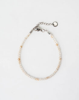 Citrine Stone Bracelet with Freshwater Pearl - GG UNIQUE