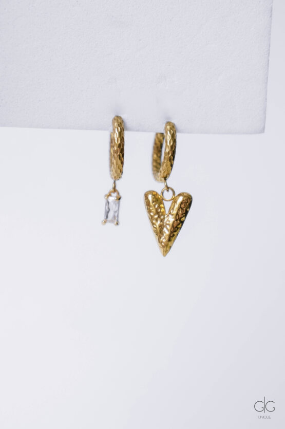 Versatile Heart and Zircon earrings - GG UNIQUE
