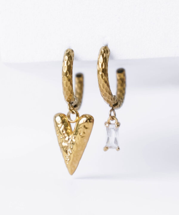 Versatile Heart and Zircon earrings - GG UNIQUE