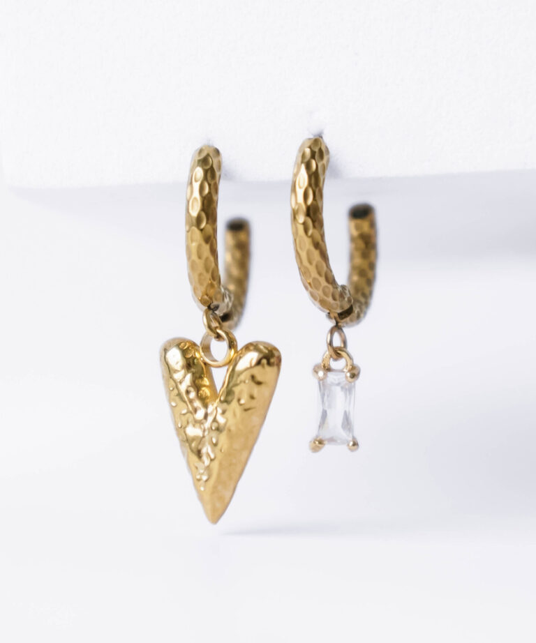 Versatile Heart and Zircon earrings - GG UNIQUE