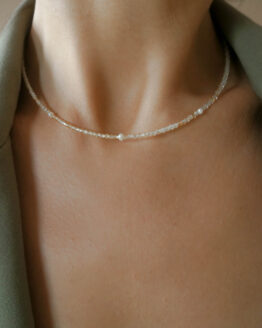 Citrine Stone Necklace with Freshwater pearls - GG UNIQUE