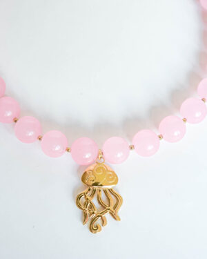 Pink Chalcedony Necklace with Jellyfish Pendant - GG UNIQUE