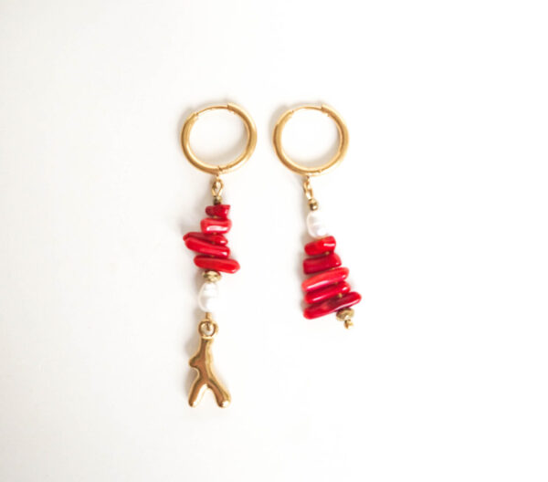 Red Coral Earrings -GG UNIQUE