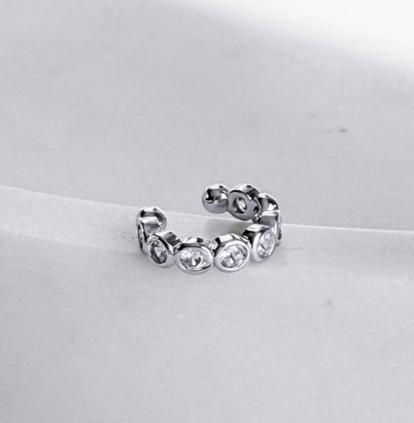 Stainless Steel Ear Cuff with Zircon - GG UNIQUE